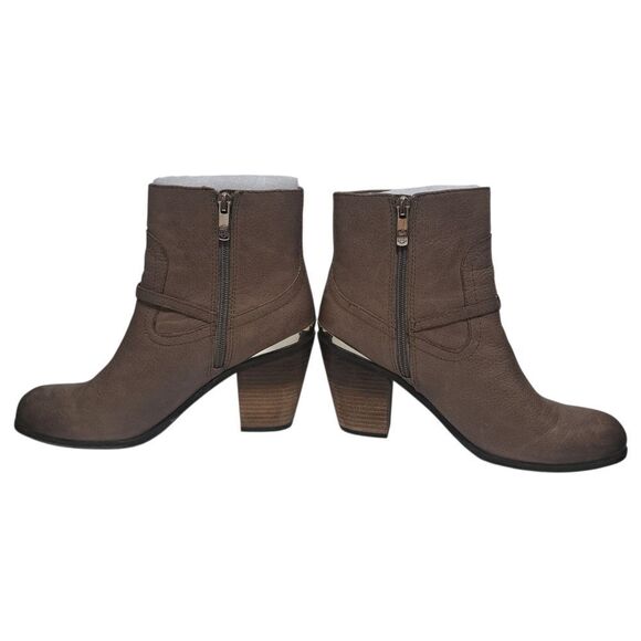 Vince Camuto Gregger Leather Ankle Zip Up Western Boots Preppy Brown/Tan Size 7 - Picture 12 of 17